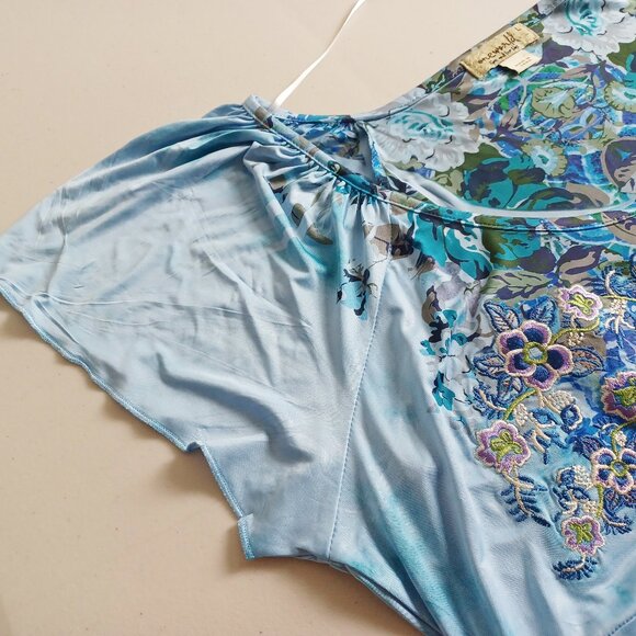 One World Watercolour Embroidered Floral Tunic Top - Picture 4 of 16